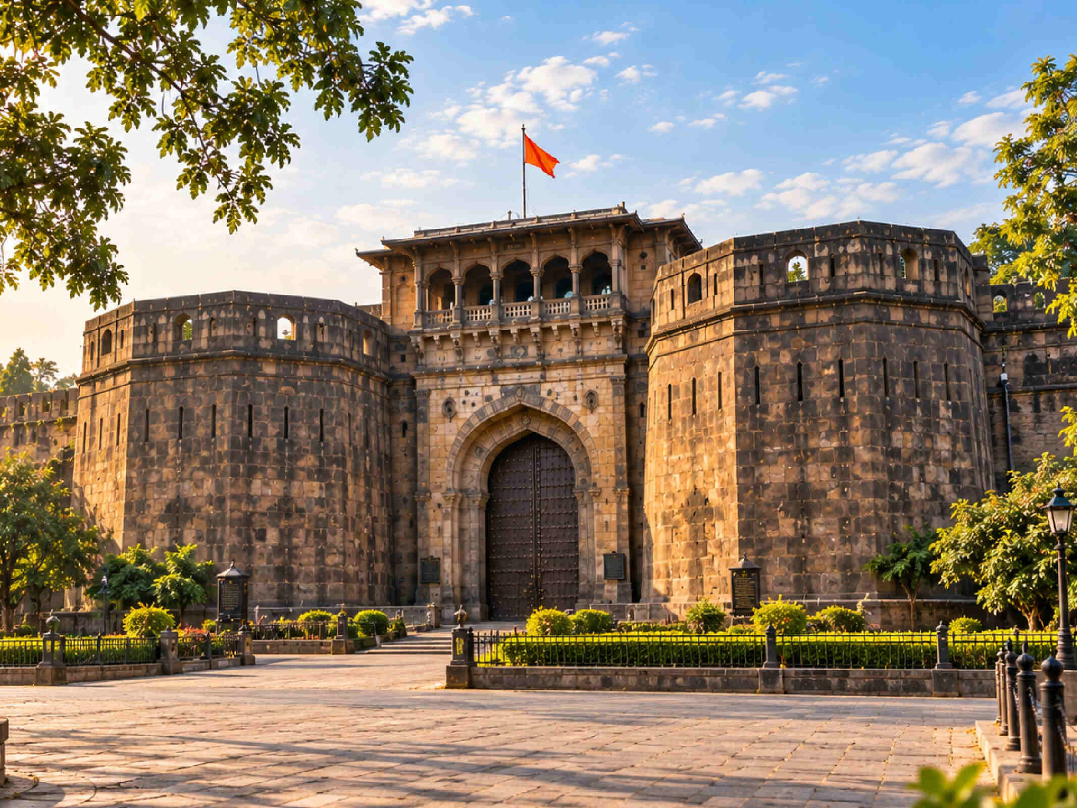 Historic stone gateway of Shaniwar Wada, Pune